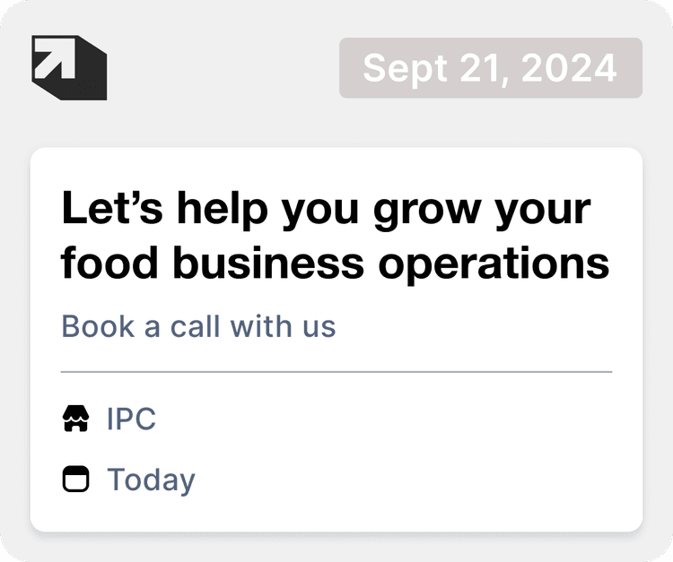 Calendar invite from IPC to book a call